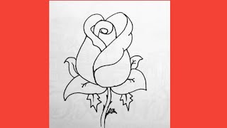 How to draw rose | rose step by step drawing | easy way to draw rose #blackart #rose #flowerdrawing