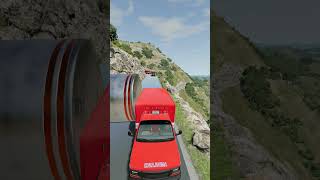 Cars & School Bus Vs Giant Pit Bollards Crash - Beamng.drive