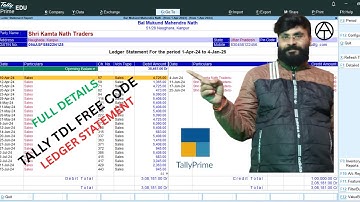 Tally TDL Full Ledger Statement with Party Details | Opening Closing Balance with DrCr  TDL Tutorial