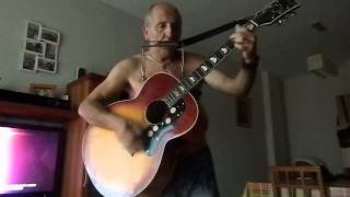 Video thumbnail of "walking away en guitarra y armonica............."