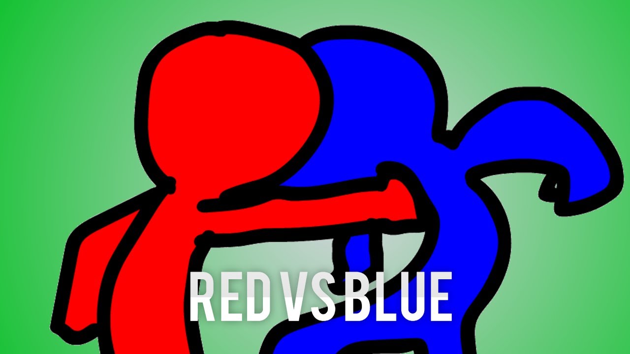 Red Stickman fighting Blue Stickman - Drawception