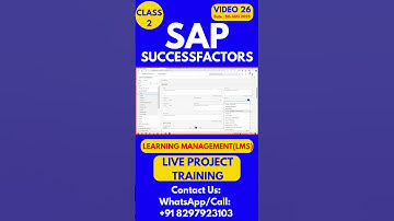SAP SuccessFactors LMS Training Online Tutorial Class 26 5th  August 2025 #sapsuccessfactorstraining