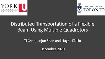 Distributed Transportation of a Flexible Beam Using Multiple Quadrotors