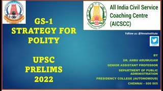 Strategy for Polity UPSC Prelims | Dr. Anbu Arumugam | screenshot 4