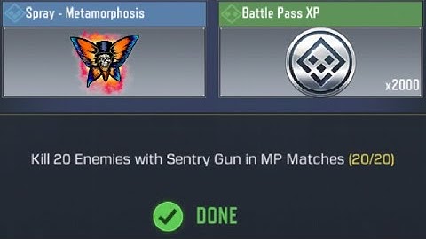 Call Of Duty: Mobile Kill 20 Enemies with Sentry Gun in MP Matches Task Complete