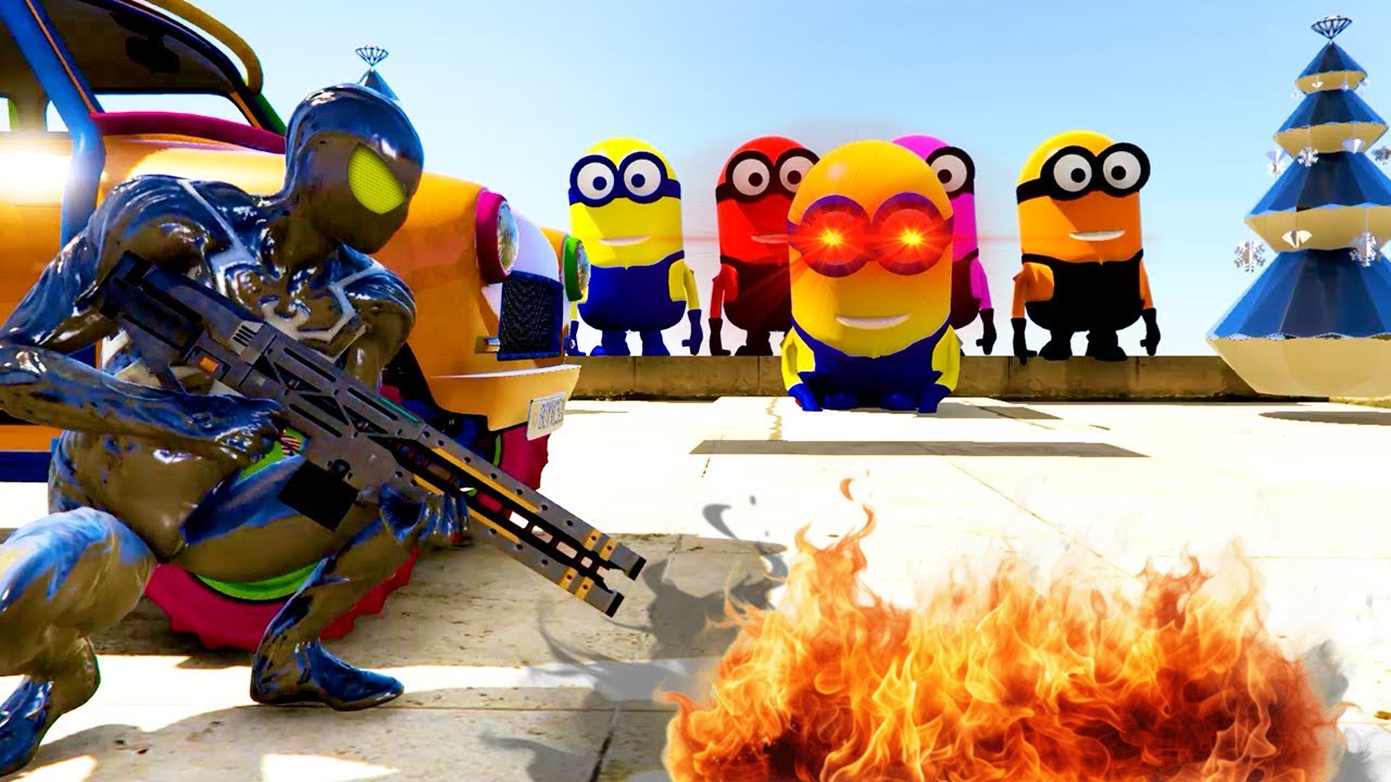 GTA 5 Funny Spiderman vs  Minions Epic Ragdoll Episode.4