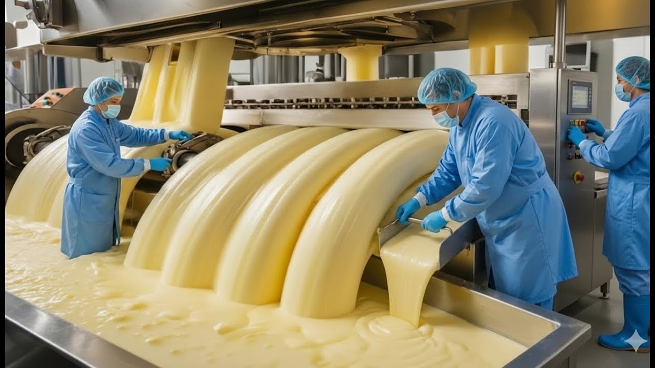 Buttering Process How Butter Is Made in Mega Factories | Massive Industrial Butter ...