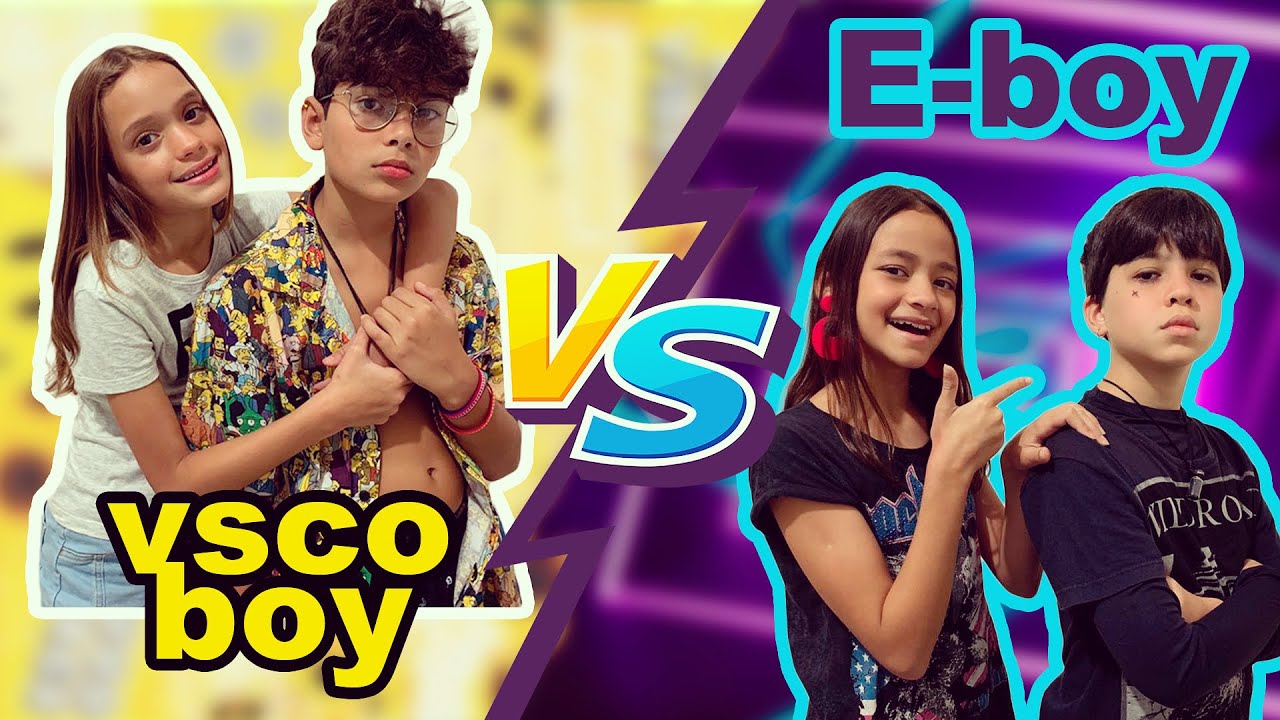 TRANSFORMEI O CRUSH EM VSCO BOY VS E-BOY - MILLENA E MANU MAIA