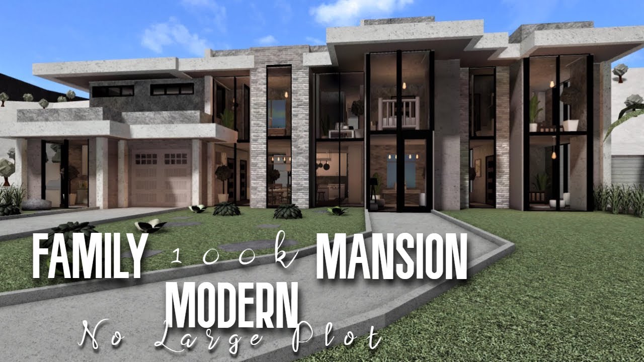 Modern Family Mansion 100k Roblox Bloxburg No Large Plot Youtube