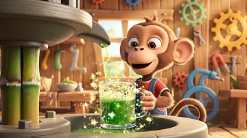 Baby Monkey Makes Fresh Sugarcane Juice – A Sweet Day in the Garden | Kids Storytime