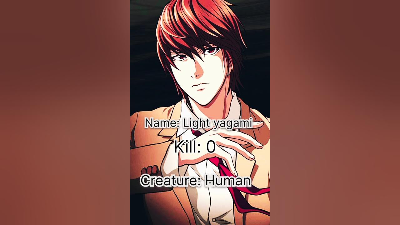 Death Note Light Yagami Kill Rate shorts anime YouTube death-note-light-yagami-kill-rate-shorts-anime-youtube