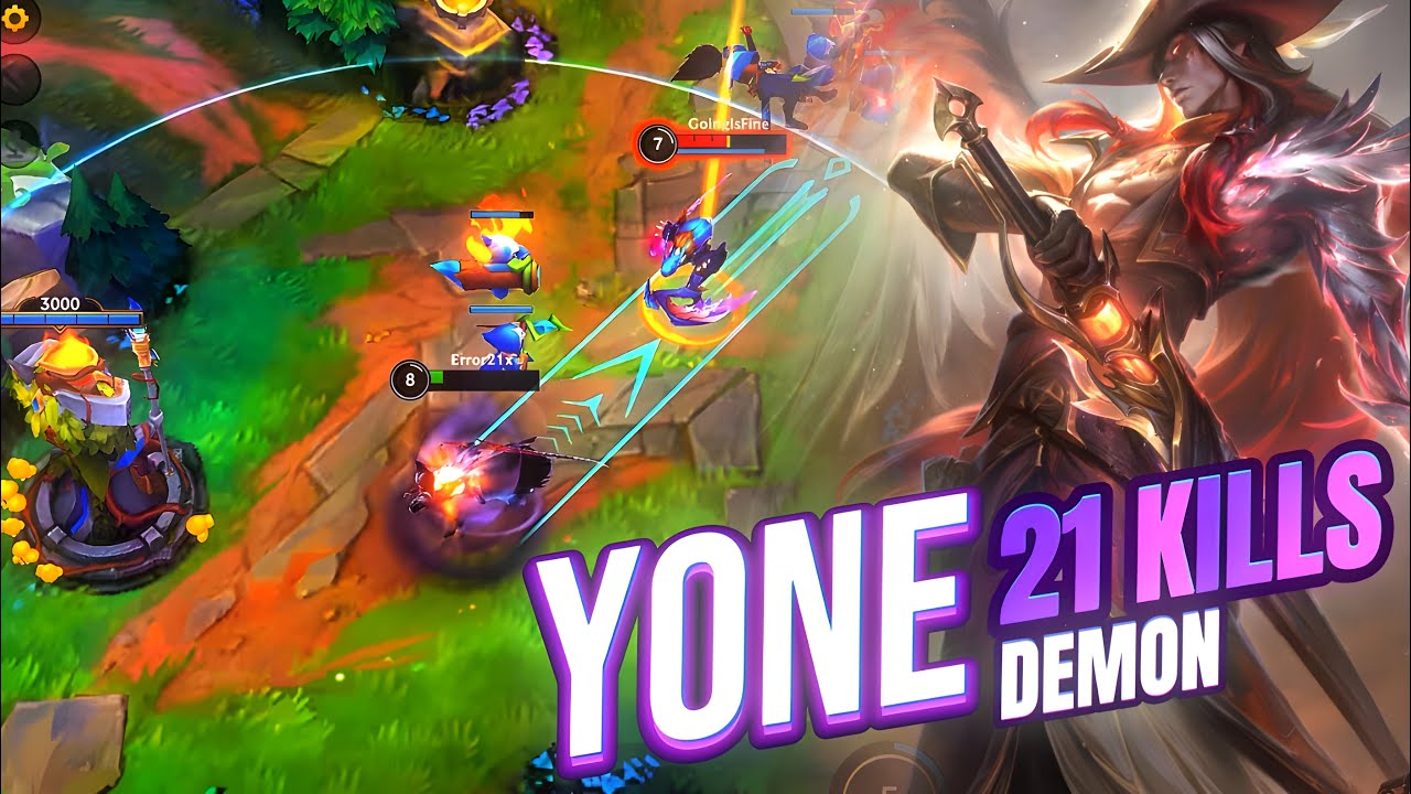 Yone UNLEASHED: 21 Kills on Demon Time | Wild Rift Full Gameplay