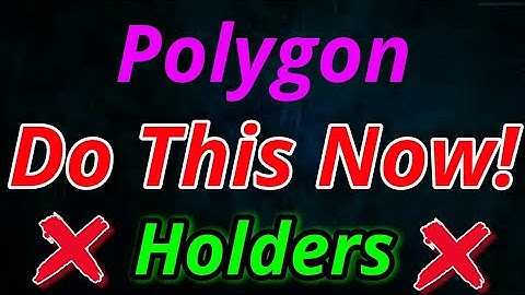 Polygon Holders Do This Now! || Matic price prediction || Polygon News Today
