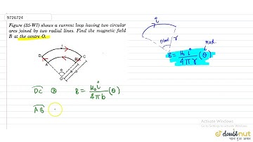 Figure shows a current loop having two circular arcs joined by two radial lines. Find the magnet...