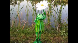 Frog from Cement and a Plastic bottle with his own hands. Figures for the garden.