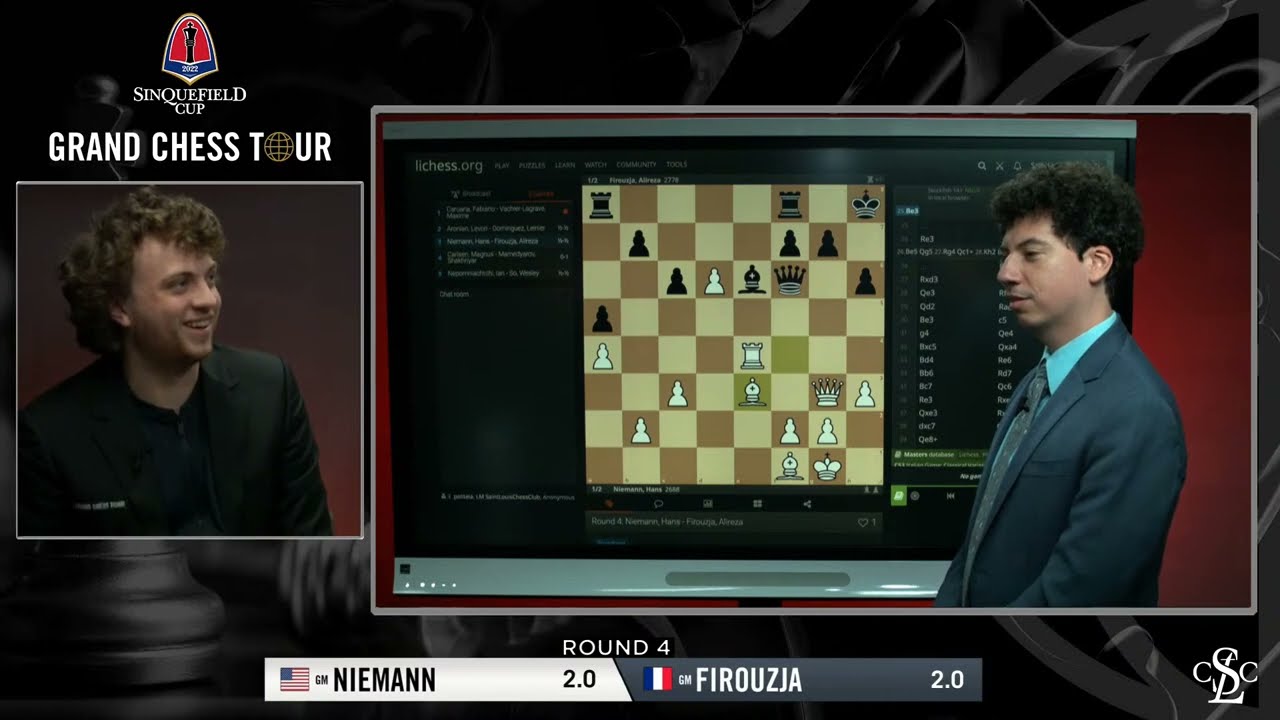 ChessBase India on X: Hans Niemann has played some fine chess at the FIDE  Grand Swiss 2023 and is now on 3.0/4. The US GM lost his 2nd round game to  Caruana