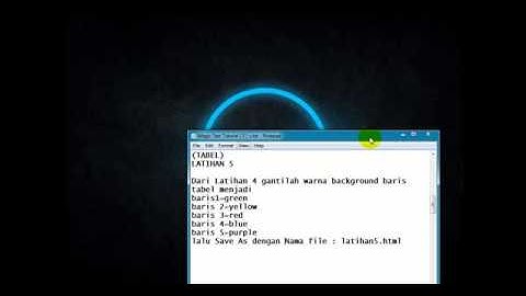 Tutorial Dasar HTML : Tabel -Mengubah warna background tabel