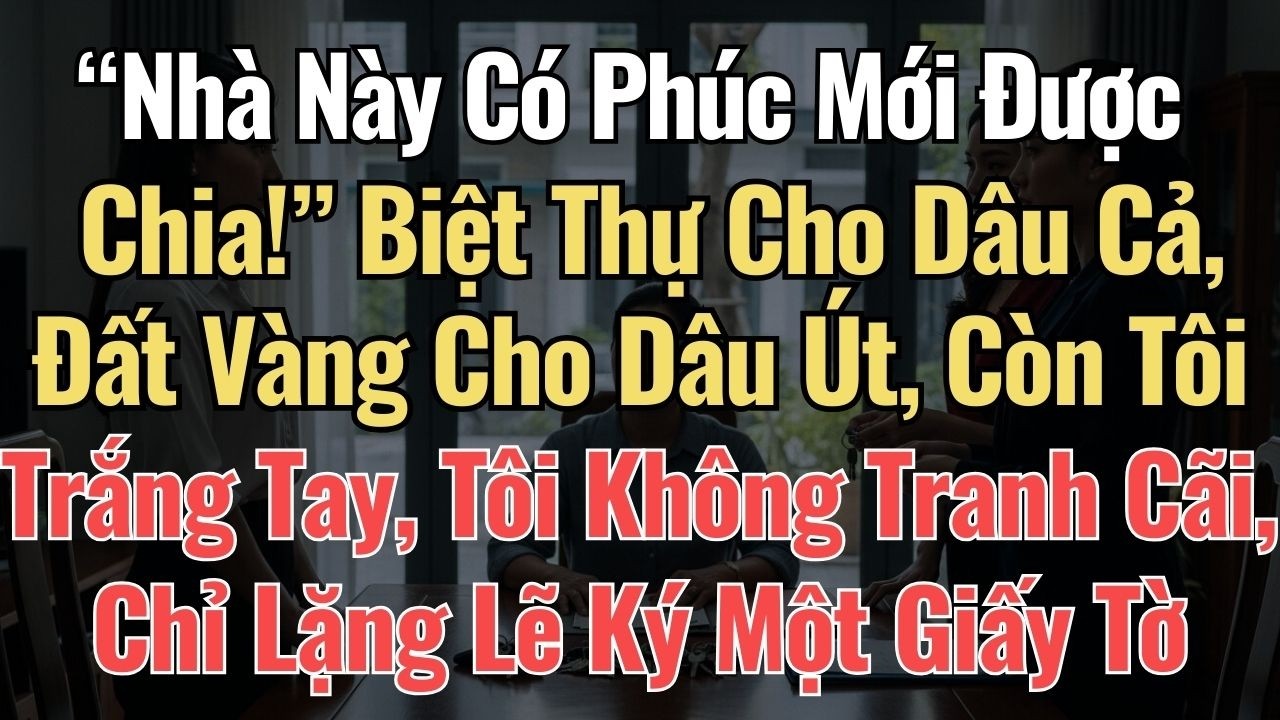 “Nhà Này Có Phúc Mới Được Chia!” Biệt Thự Cho Dâu Cả, Đất Vàng Cho Dâu Út, Còn Tôi Trắng Tay, Tôi