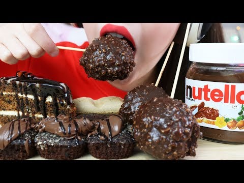 ASMR NUTELLA CHOCOLATE PARTY + Carrot Cake (Eating Sounds) No Talking