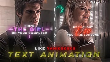 AE inspired @yaniksksks Like TEXT ANIMATION in Alightmotion (+preset)