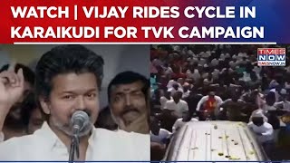 Thalapathy Vijay On Campaign Trial: TVK Chief Rides Cycle In Karaikudi | Tamil Nadu Polls 2026 screenshot 2