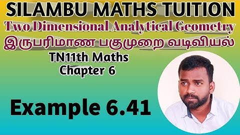 TN11th maths|Example 6.41|Chapter 6|Two dimensional Analytical Geometry in tamil