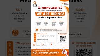 🚨 Hiring Alert | Sun Pharma Open Campus Placement Drive 🚨Medical Representative