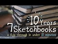 10 Years 7 Sketchbooks in 10 Minutes - a watercolour sketchbook flip through