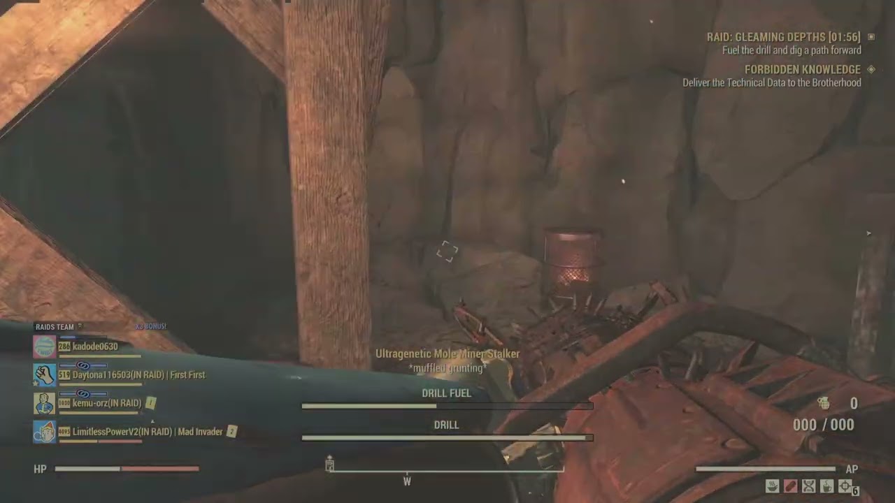Fallout 76 bashing ultragenetic mole miners 8 times with randoms