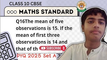 the mean of five observation is 15 if the mean of first three observation is 14 and that of last 17 