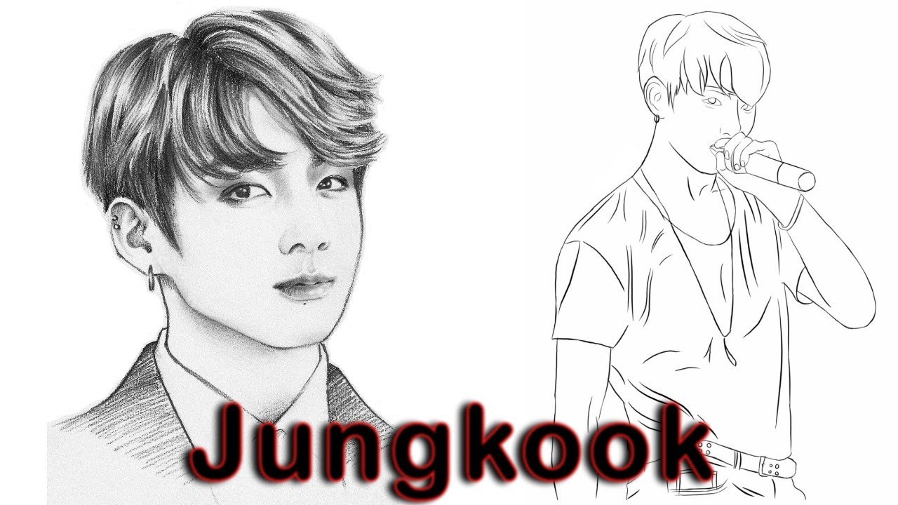 Discover 89+ bts jungkook sketch easy best