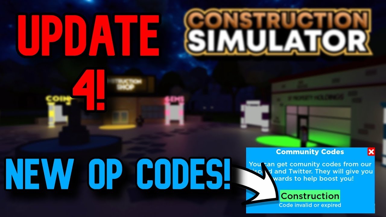 New Op Working Codes Update 4 Roblox Construction Simulator Youtube - construction simulator roblox mysterious