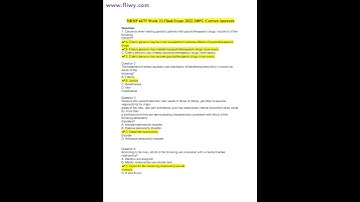 NRNP 6675 Week 11 Final Exam 2022 100% Correct Answers ⭐⭐⭐⭐⭐