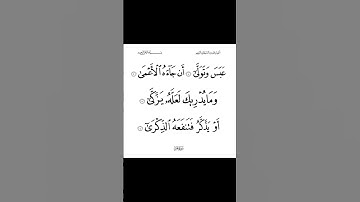 سورة ا عبس. الاية 1-4. القرآن الكريم .سعد الغامدي عَبَسَ وَتَوَلَّىٰ (1) أَن جَاءَهُ الْأَعْمَىٰ (2)