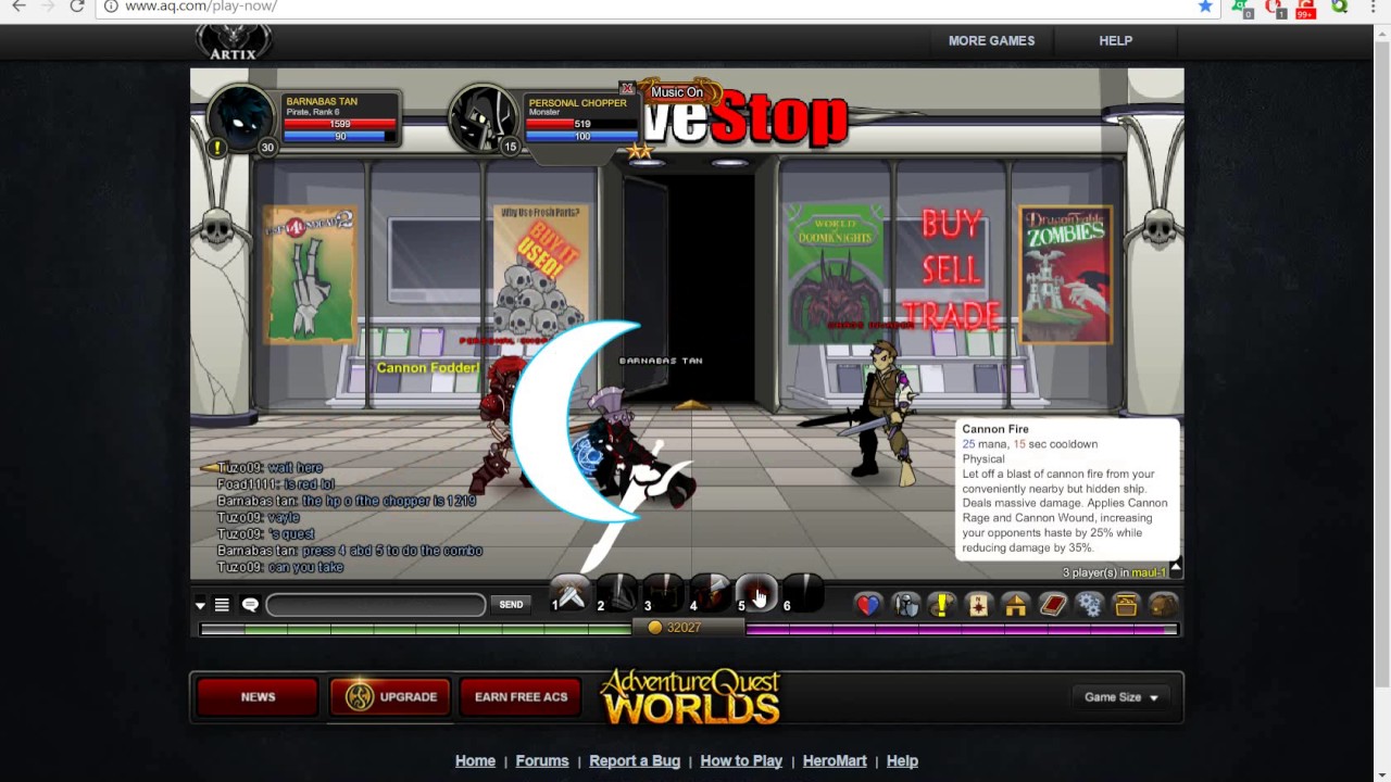 AQW pirate class combo TRIGGERED