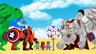 Rescue Team HULK Family & CAPTAIN, DEADPOOL vs Team HULK ZOMBIE : Who Is The King Of Super Heroes ?