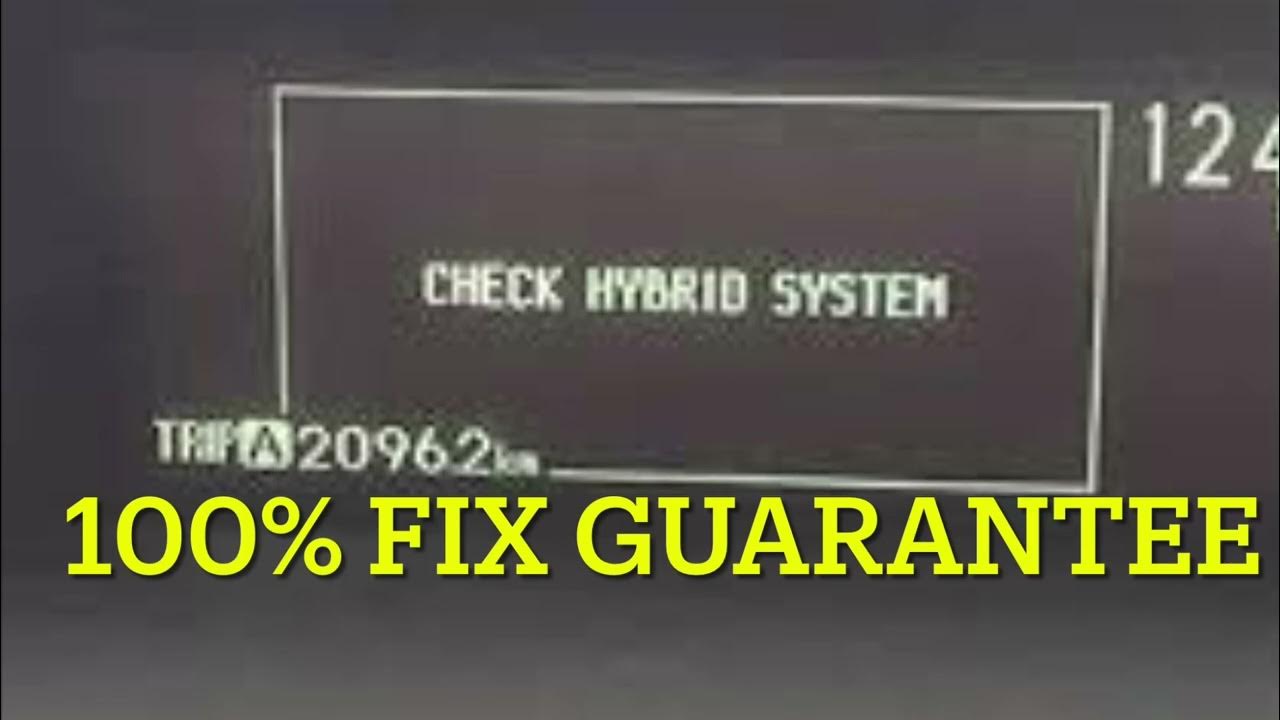 Check Hybrid System Fix GUARANTEED to your Toyota Prius in 1 minute