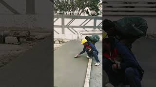 Trimix Broom Finish | Anti-Skid Concrete Flooring Full Process#concrete#youtubeshorts#civil