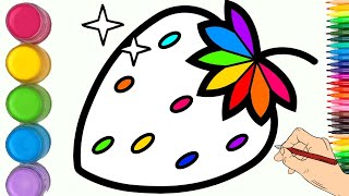 How to draw and color fruits for children | Teaching drawing for children step by step@DRAWTAK