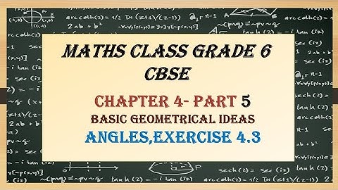 G6C4P5 | EXERCISE 4.3 #basicgeometricalideas #angles