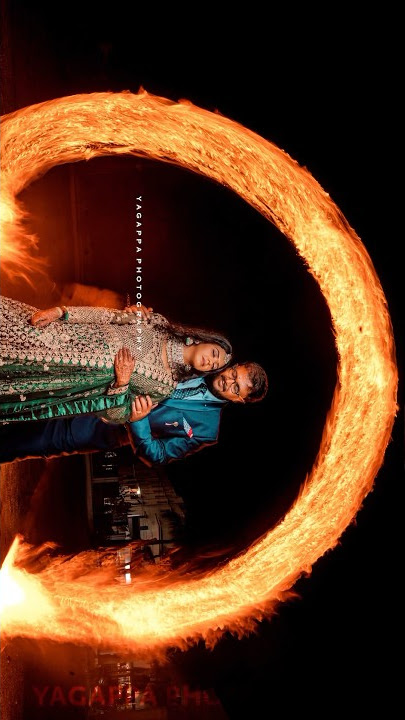 Reception shoot with fire 🔥 #cinematography #wedding #weddingphotoshoot