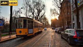 Milan Evening Drive - 2023 | Milano Downtown Driving Tour [4K HDR]
