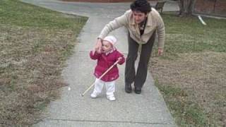 Watch me go!!! Blind preschooler uses cane.