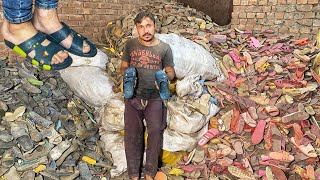 Amazing Technique || How Plastic Shoes are Recycled to Make New Shoes || recycling old plastic shoes