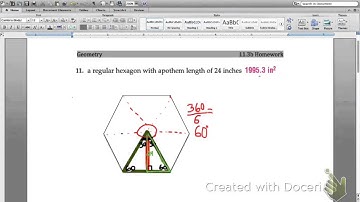 Mr. Eicher presents 11.3b HW Questions (on area of hexagon)