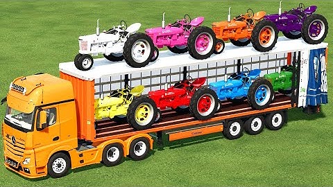 TRANSPORT OF COLORS ! MINI  TRACTORS TRANSPORTING TO SEEDING WORK ! Farming Simulator 22