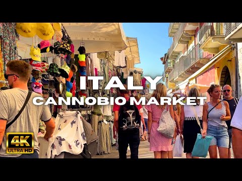 [4K] Walking Tour of Italy - Cannobio Market - Lake Maggiore - Tour of Cannobio 2023
