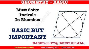 Basic Geometry : In-circle inside Rhombus : Based on CAT2020