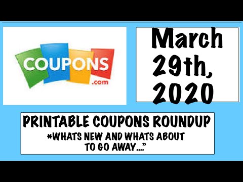 PRINTABLE COUPON ROUNDUP (WHATS NEW AND WHATS ABOUT TO GO AWAY)– 3/29/20