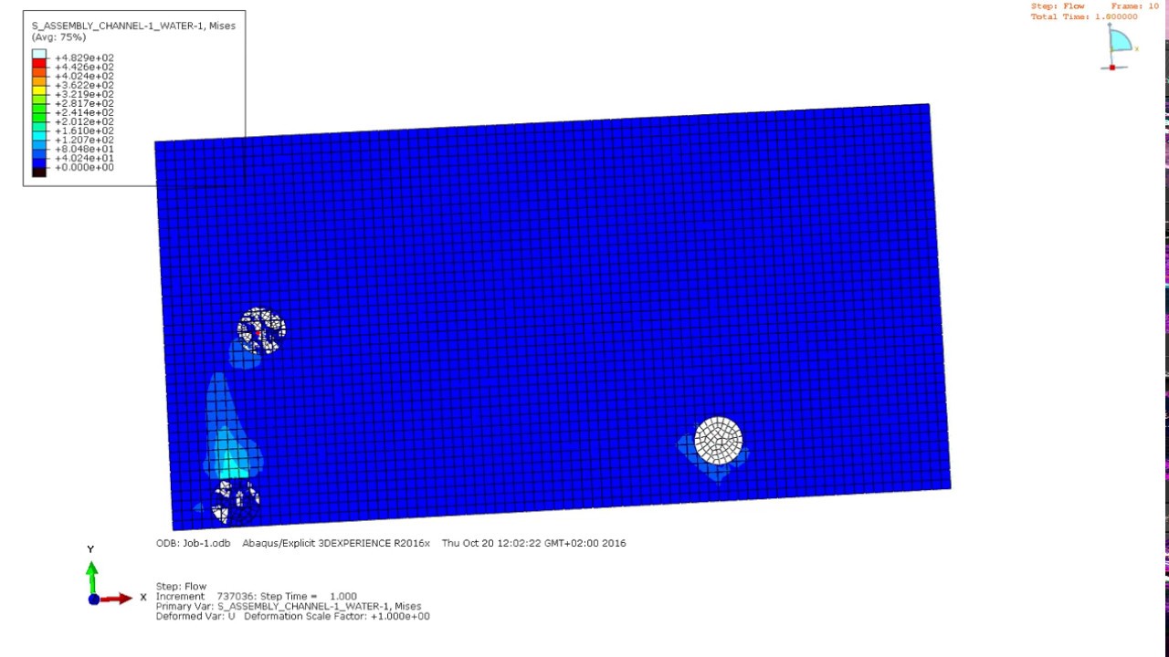 Simulation Abaqus n°1 Interaction solide/fluide - YouTube